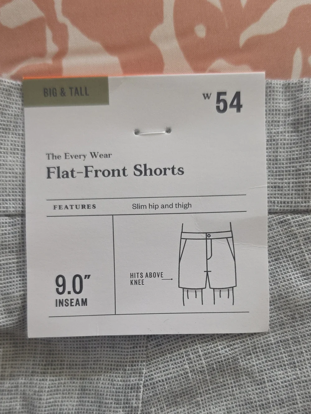 Goodfellow Linen Shorts Mens Gray Cotton Flat Front Every Wear Short Size 54